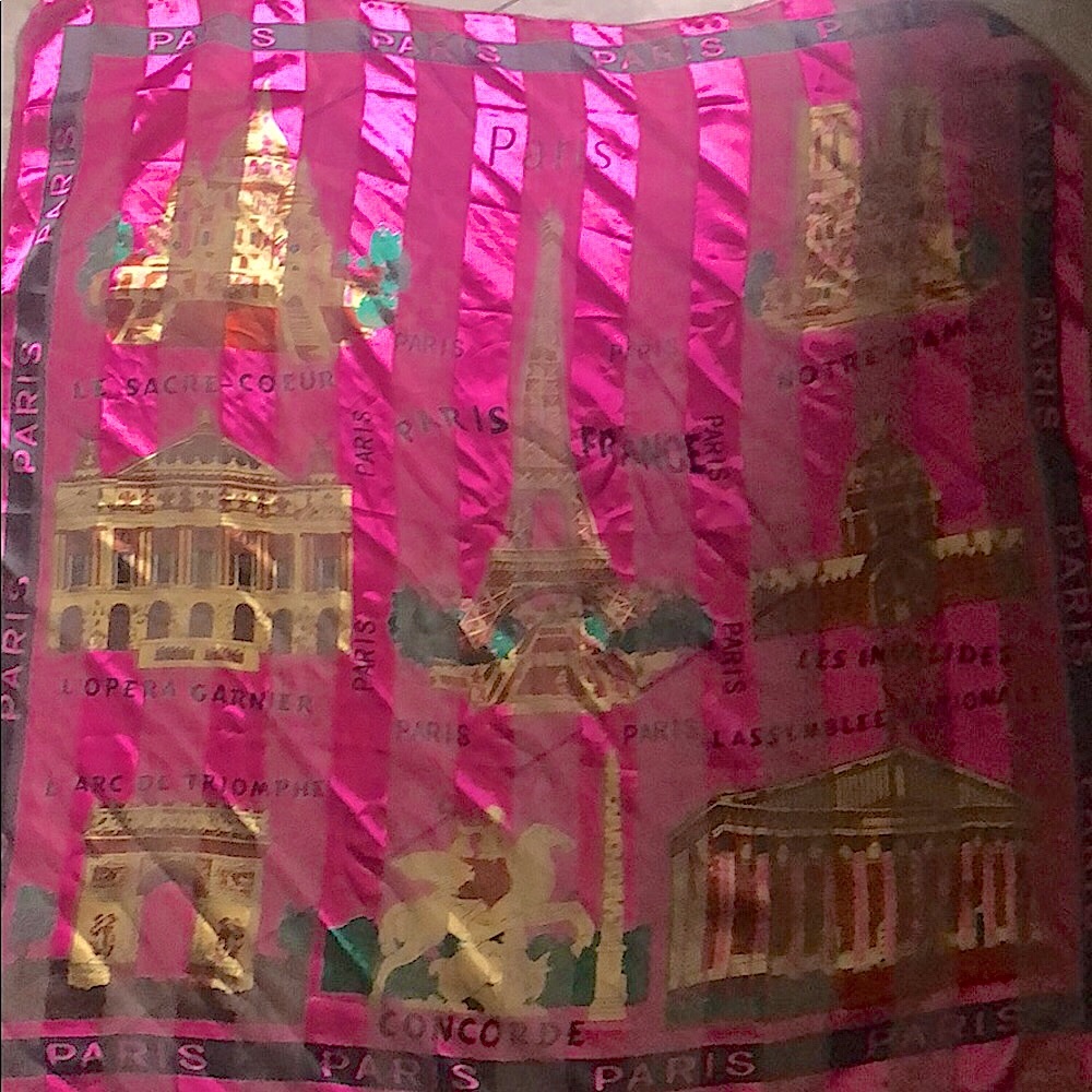 Large square scarf/ Paris motif purchased in Paris
